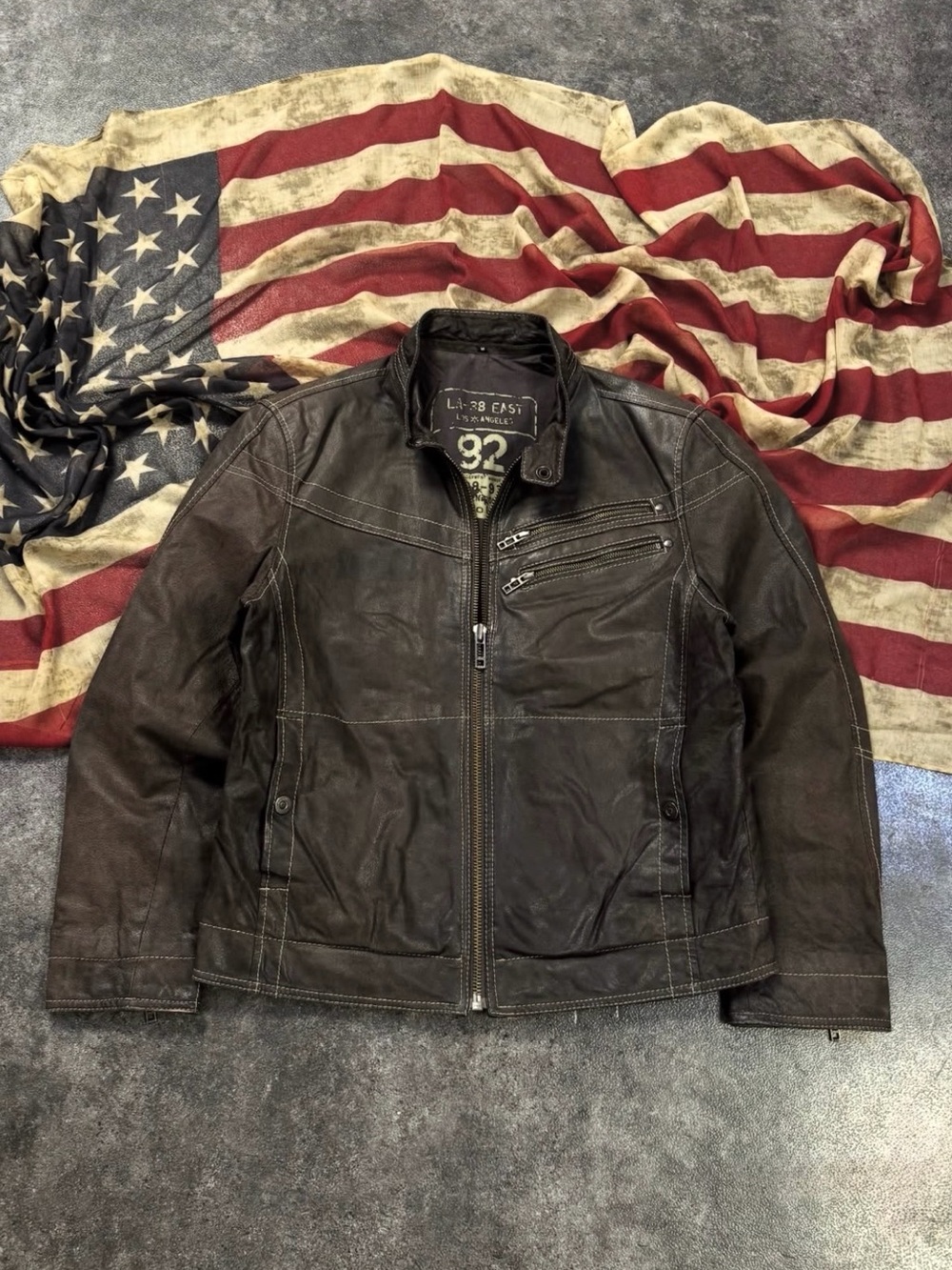 Angelo Litrico Lined Leather Jacket - Dark Brown Men's Jacket